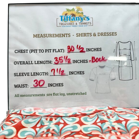 LuLaRoe Irma Tunic Top 3XL Duo 1 Coral Print 1 Solid Peach Soft Comfy Loose Fit - Picture 4 of 15